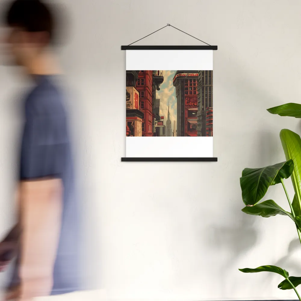 A Glimpse of Tomorrow: Urban Ambition | Poster With Black Wood Hanger | 18″×24″