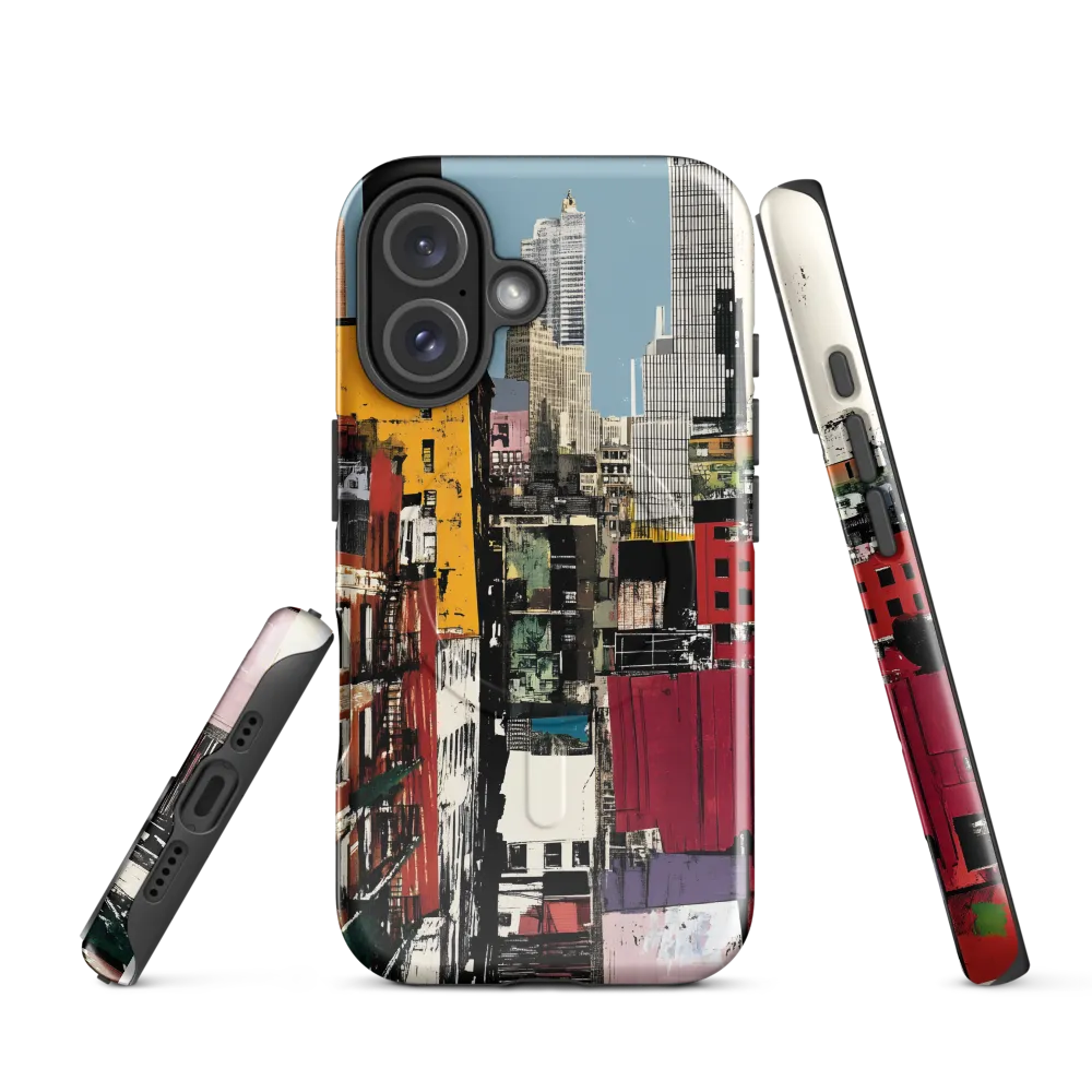 Urban Collage: A Vivid Cityscape | Phone Case |  16 | MagSafe® Tough Case | Glossy