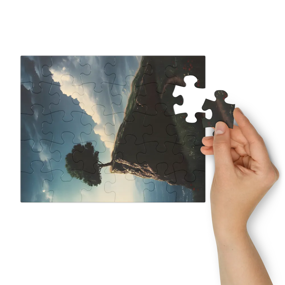 Cliffside Solitude 
 Jigsaw Puzzle in Tin Box