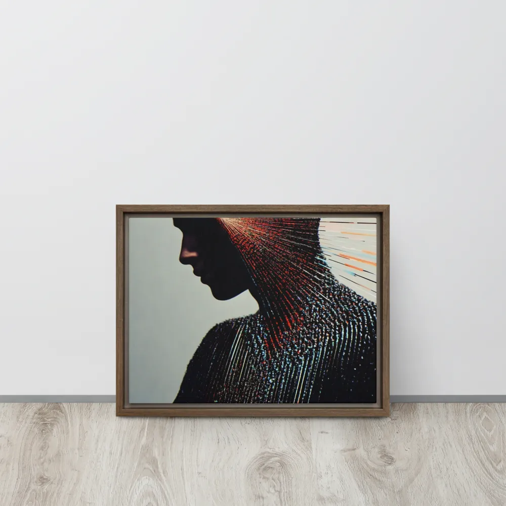 Radiant Reflection: An Abstract Journey of Thought | Canvas with Brown Frame | 12″×16″