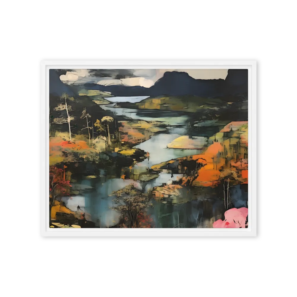 Harmony of Nature: An Abstract Journey | Canvas with White Frame | 16″×20″