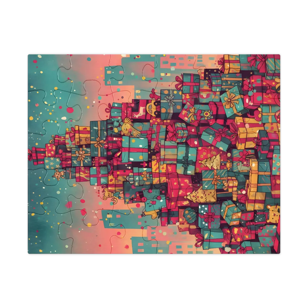 Mountain of Gifts 
 Jigsaw Puzzle in Tin Box