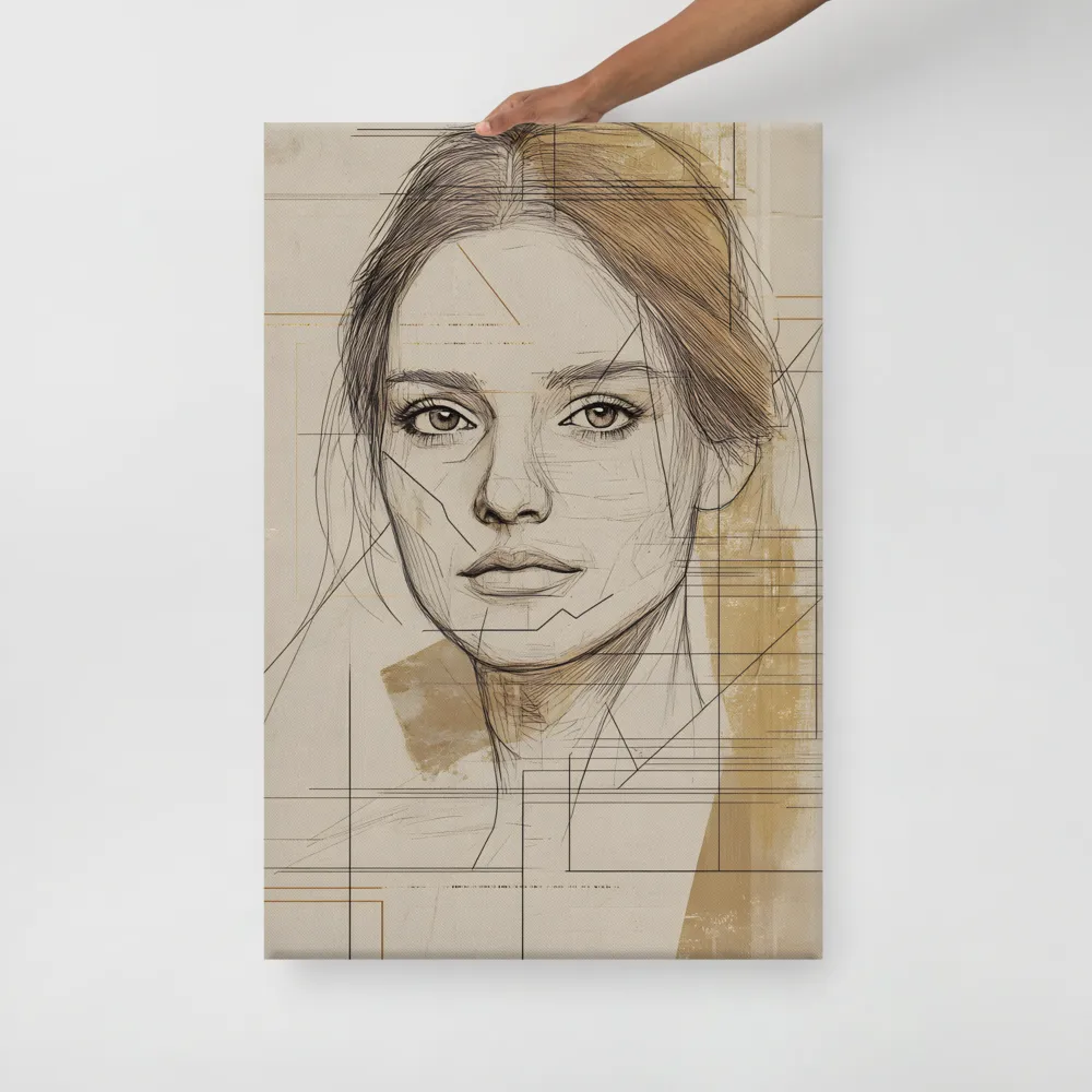 Geometric Elegance: A Modern Portrait | Canvas | 24″×36″