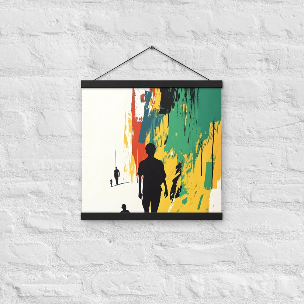 Journey of Silhouettes | Poster With Black Wood Hanger | 16″×16″