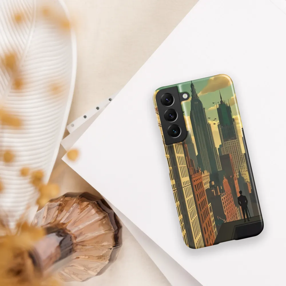 Urban Dreams: A Silhouette in Art Deco Cityscape