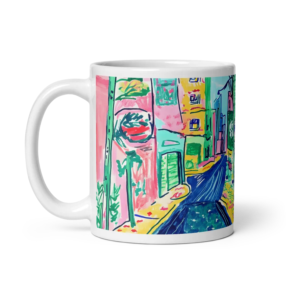 Dreamy Street in Vibrant Hues | Mug with White inside | 11 oz