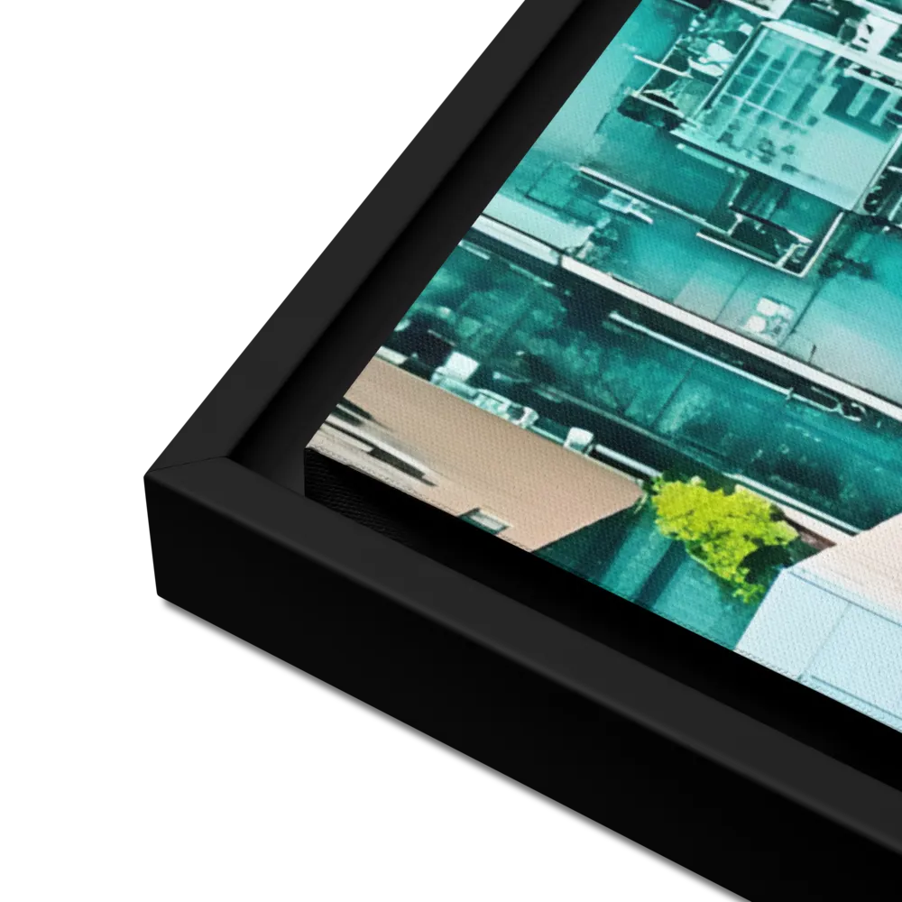 Urban Geometry: Aerial Perspective | Canvas with Black Frame | 24″×36″