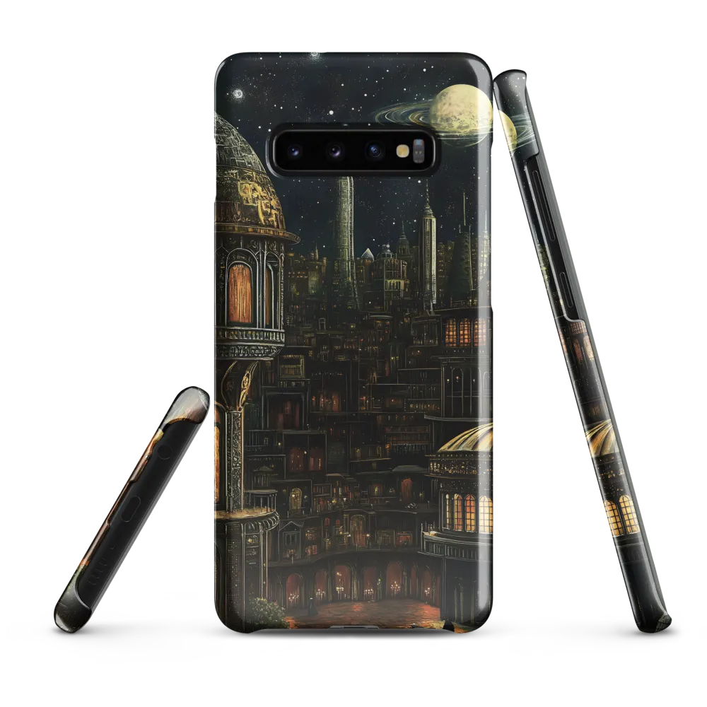 Celestial Enigma: A Surreal Cityscape | Phone Case |  S10 Plus | Snap Case | Glossy