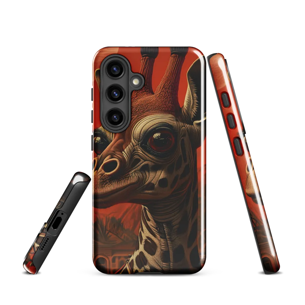 Whimsical Giraffe in an Orange Dreamscape