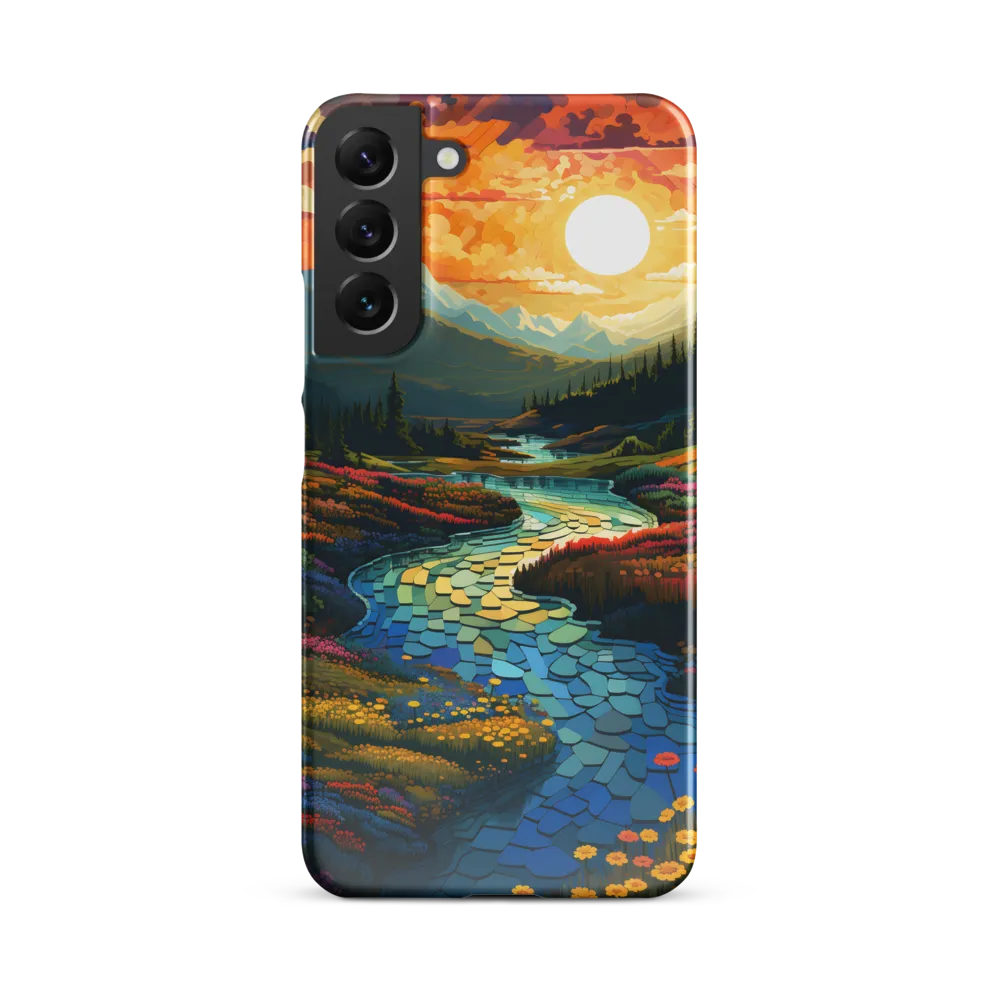 Serenity in Sunset: A Winding River's Embrace