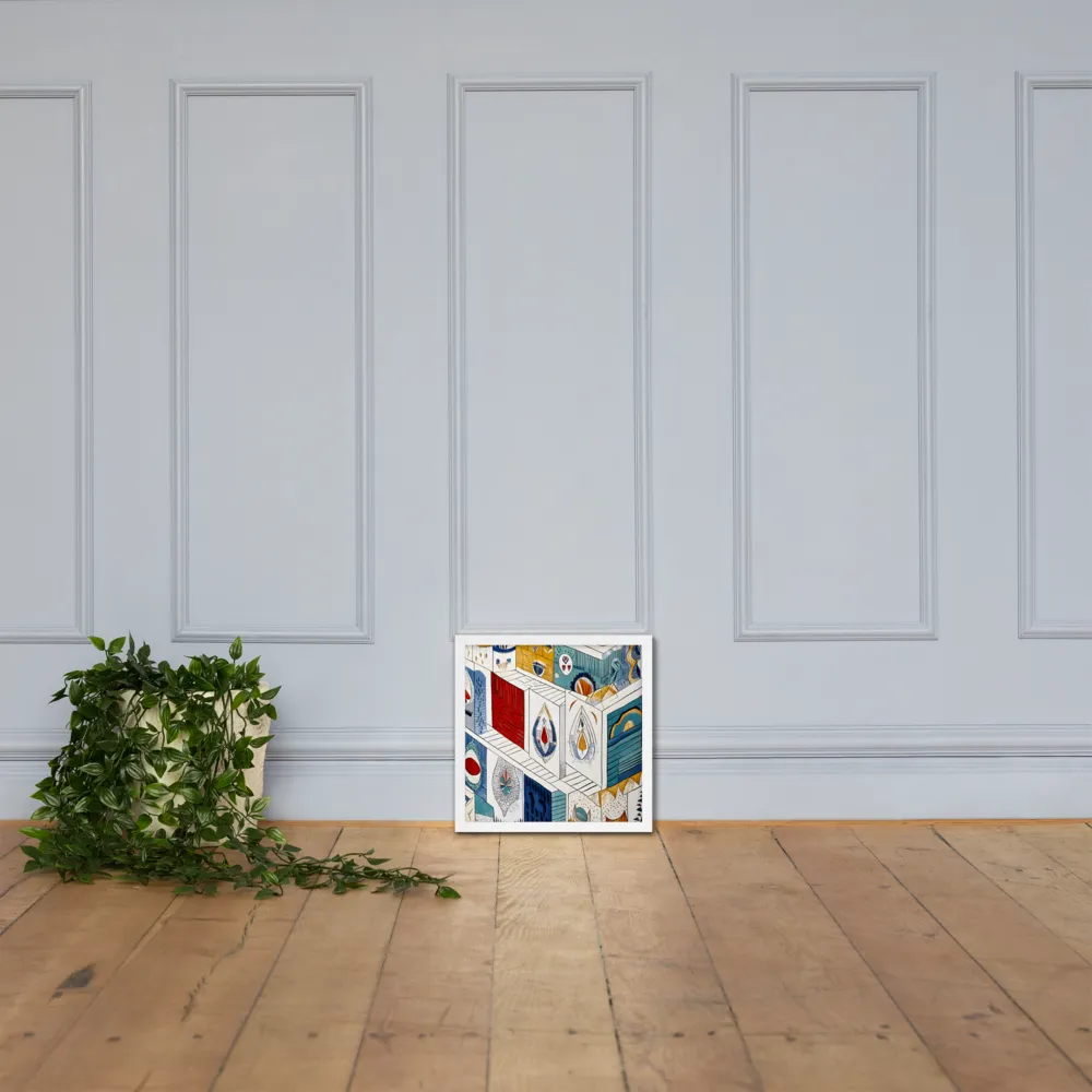 Symphony of Geometric Harmony | Poster with White Frame | 14″×14″