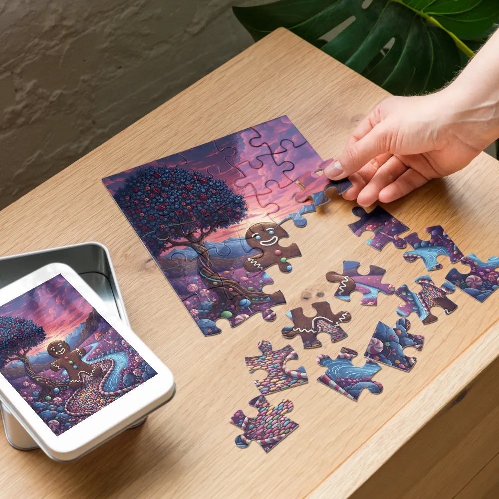 Gingerbread Sunset 
 Jigsaw Puzzle in Tin Box