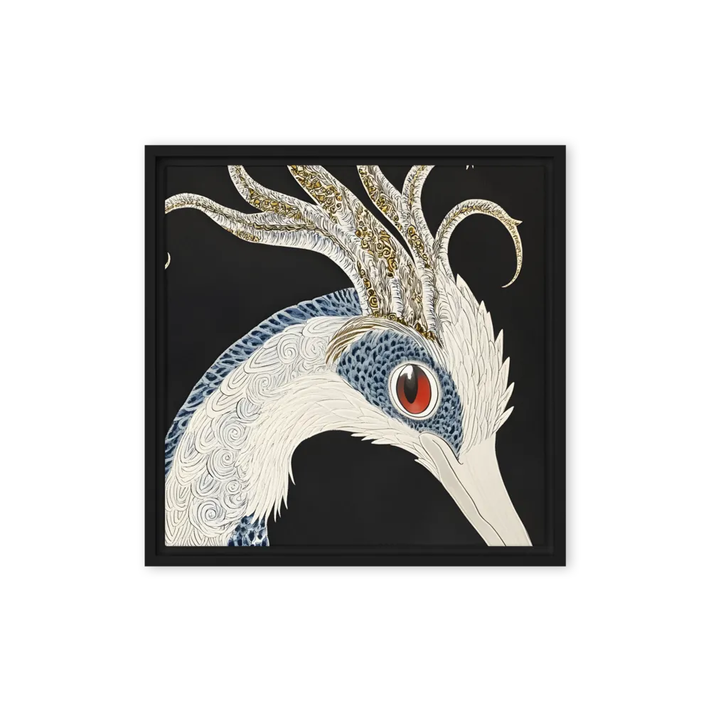 Elegance of the Majestic Peacock | Canvas with Black Frame | 16″×16″