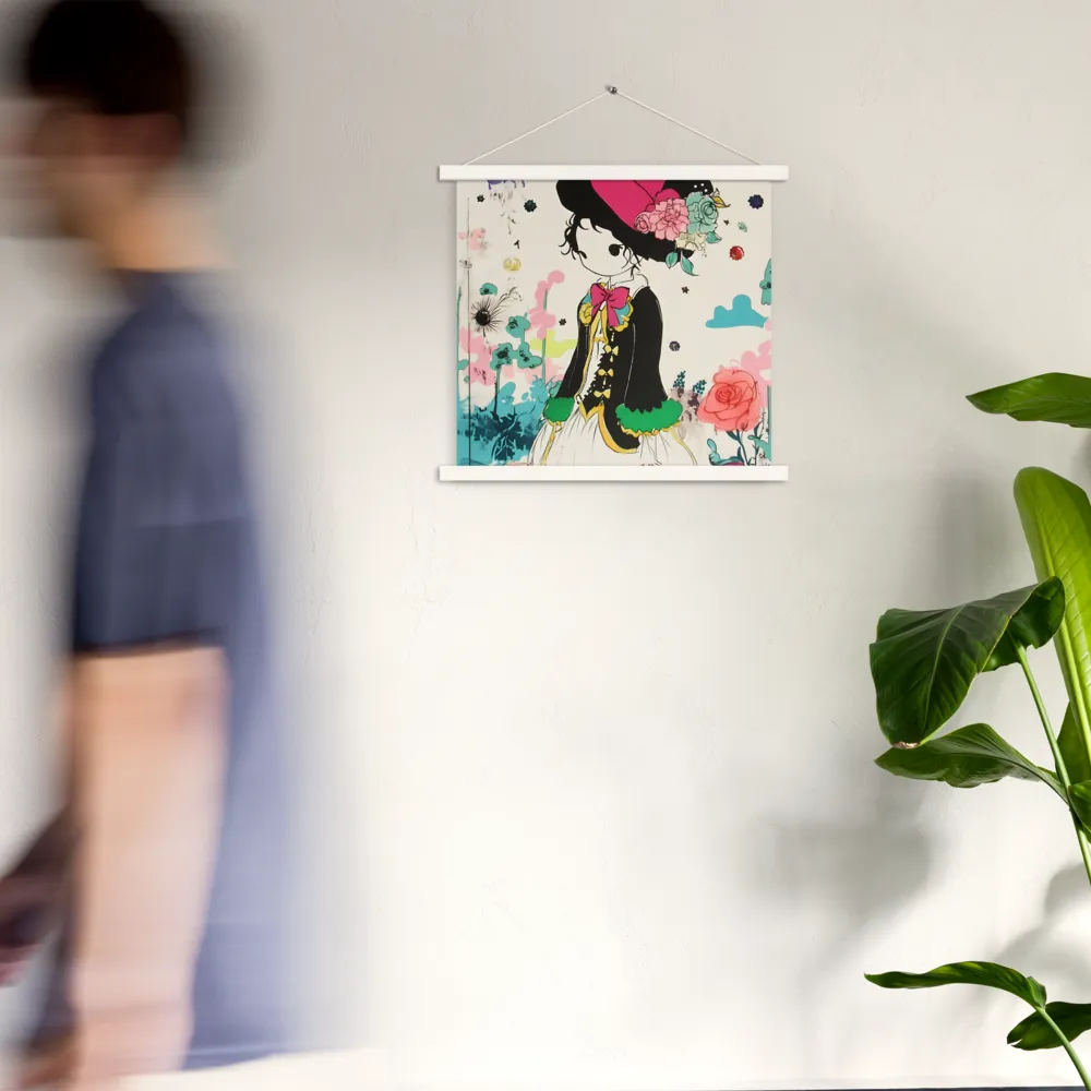 Whimsical Garden Reverie | Poster With White Wood Hanger | 18″×18″