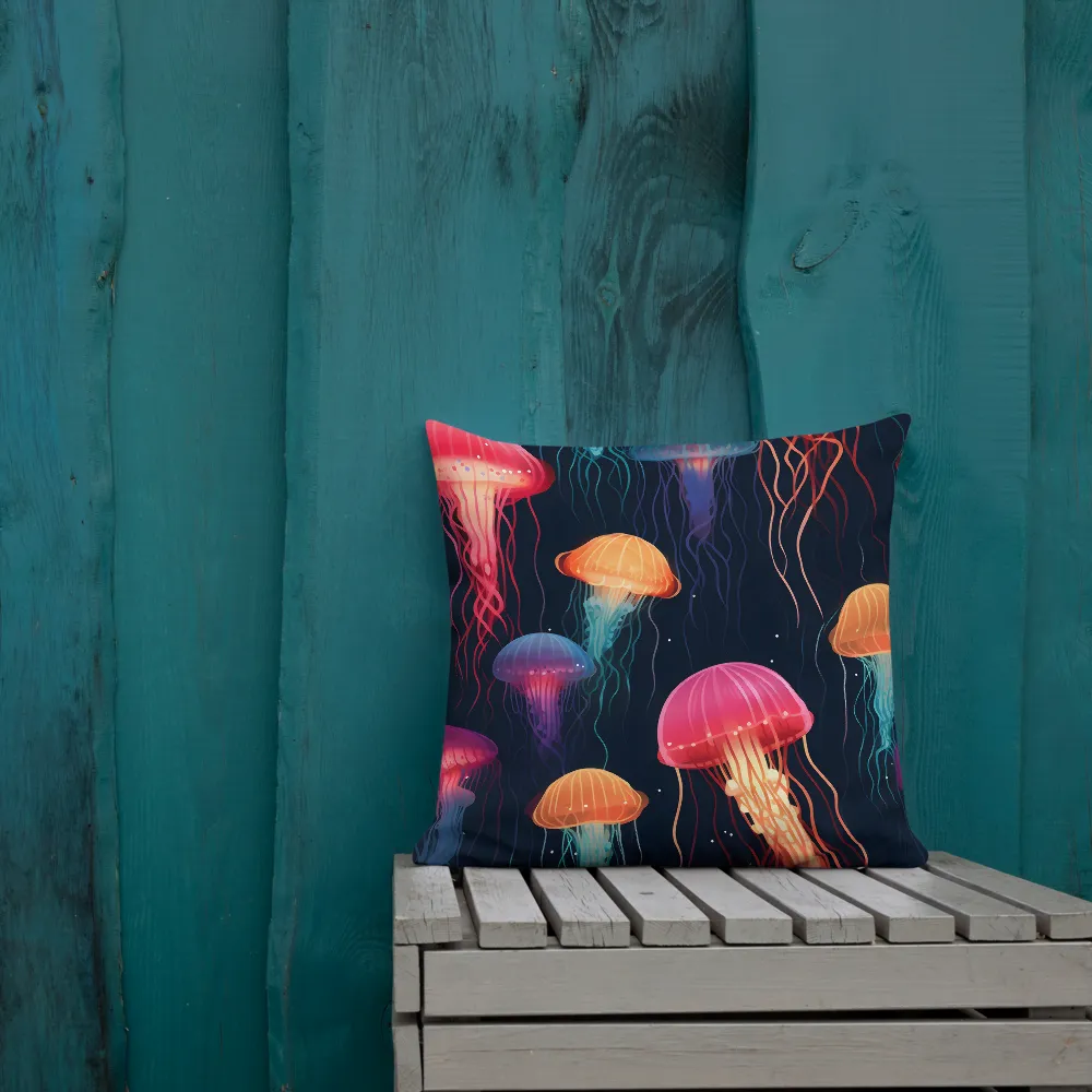 Ethereal Dance of Jellyfish | Pillow | 18″×18″