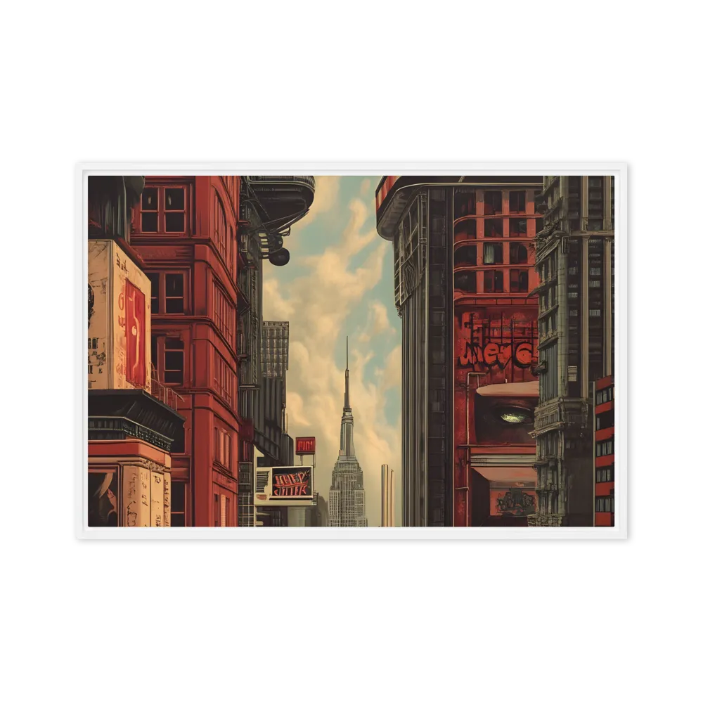 A Glimpse of Tomorrow: Urban Ambition | Canvas with White Frame | 20″×30″