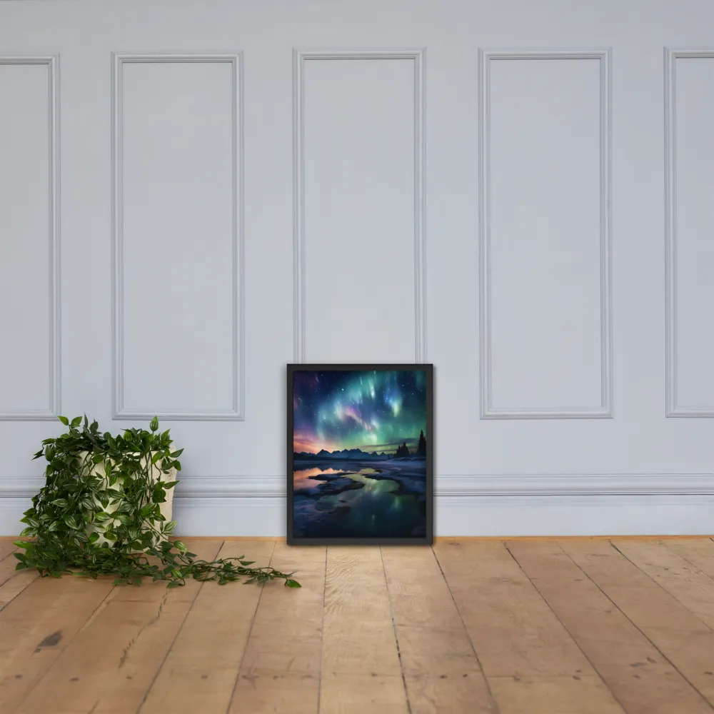 Ethereal Aurora: A Night Under the Stars | Poster with Black Frame | 16″×20″