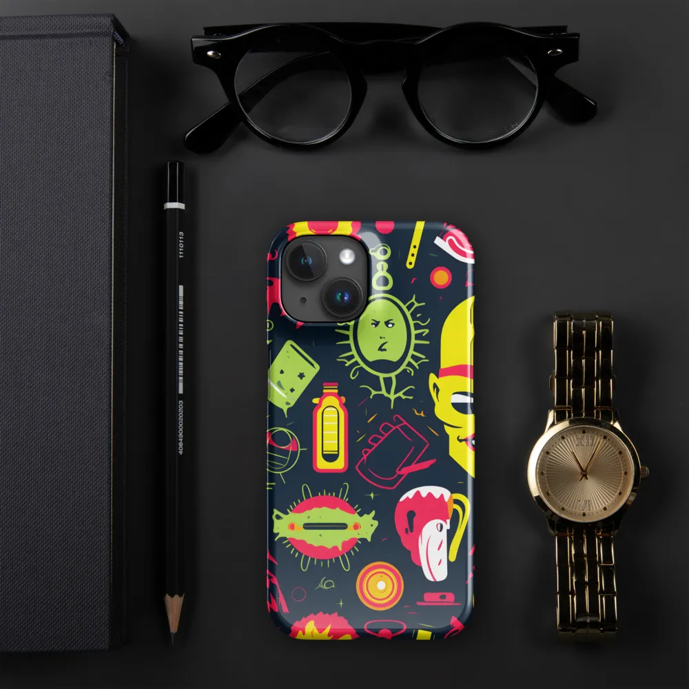 Neon Revelry: A Quirky Exploration of Modern Pop Art | Phone Case |  15 | Snap Case | Glossy