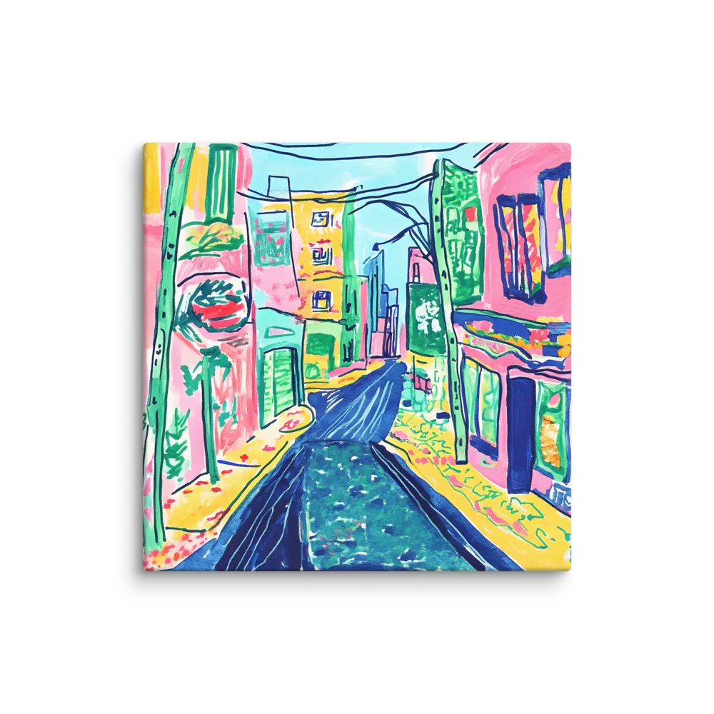 Dreamy Street in Vibrant Hues | Canvas | 28″×28″