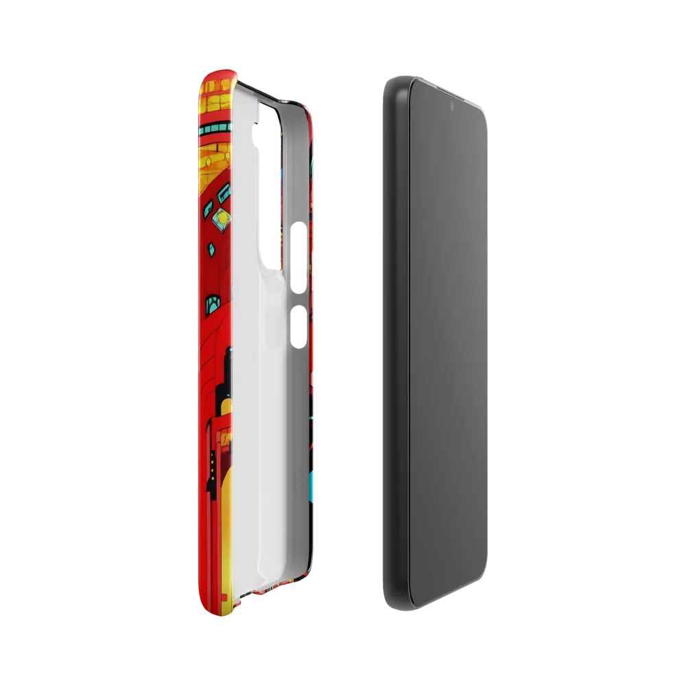 Neon Dreams: A Cyberpunk Cityscape | Phone Case |  S22 | Snap Case | Glossy