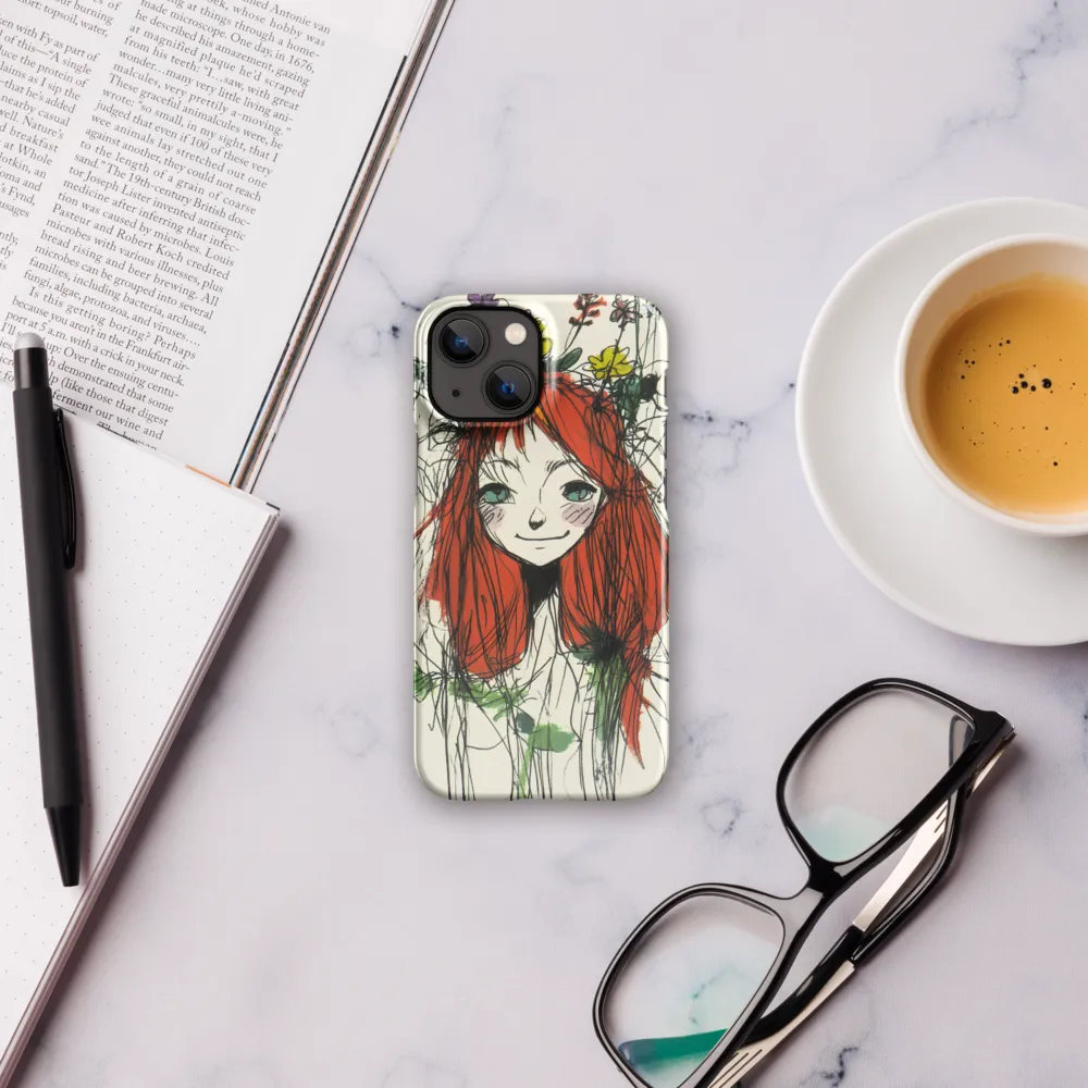Whimsical Floral Portrait | Phone Case |  13 Mini | Snap Case | Glossy