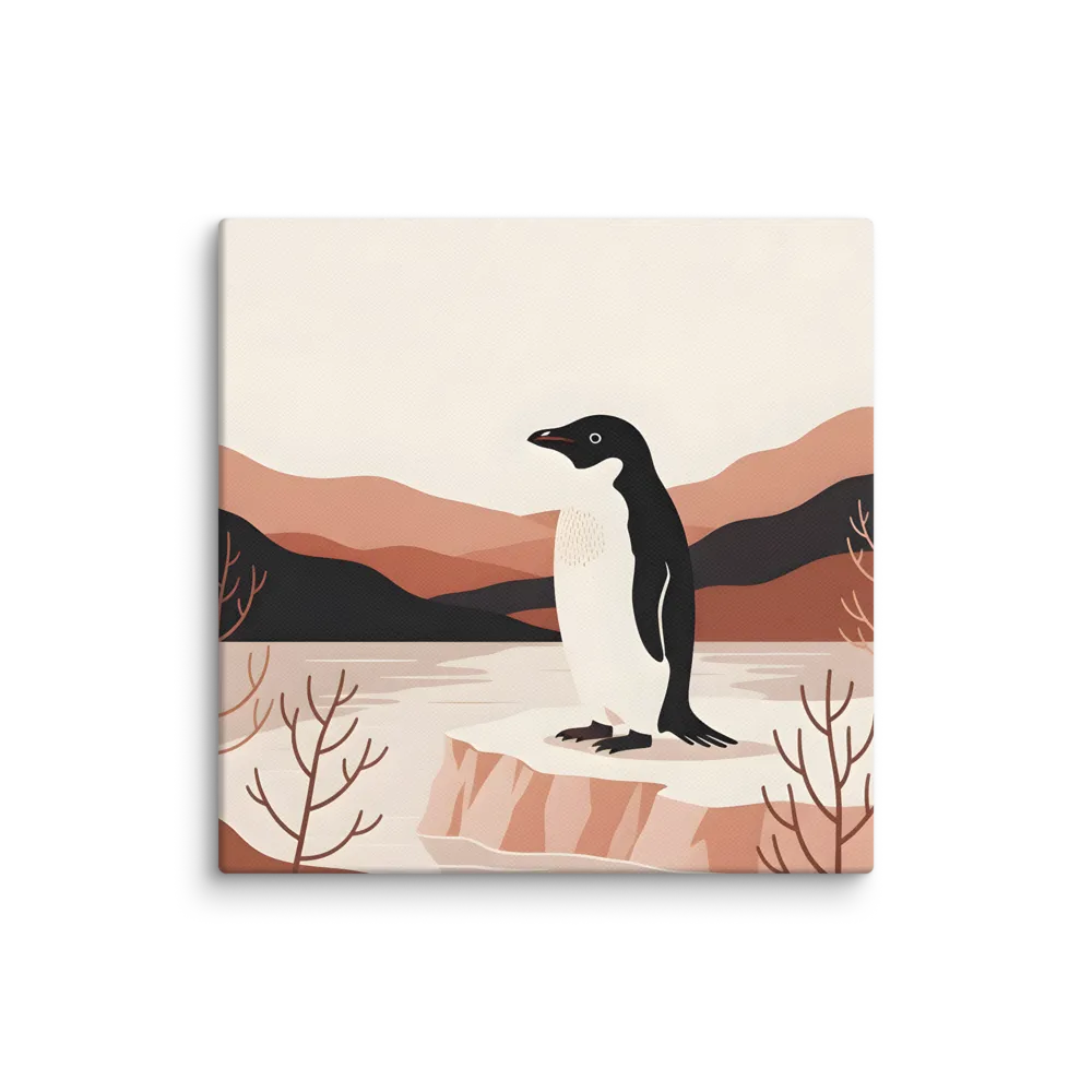 Penguin on Ice Floe 
 Canvas | 10″x 10″