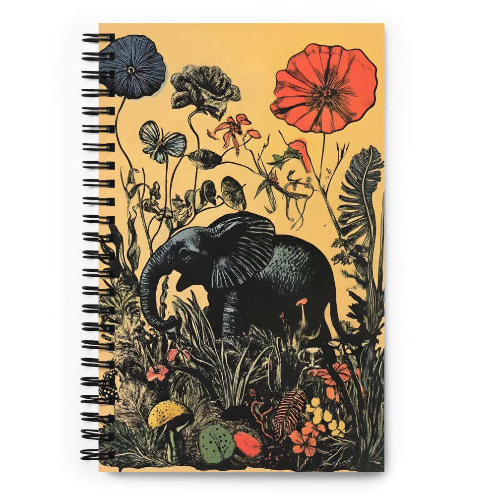 Floral Majesty: The Elephant's Sanctuary | Spiral Notebook