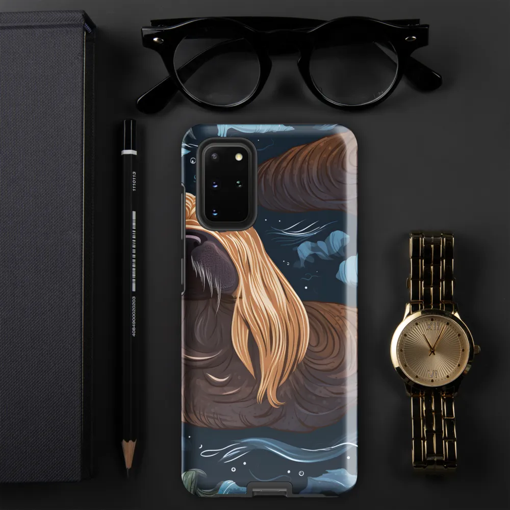 Whimsical Walruses in Deep Blue
