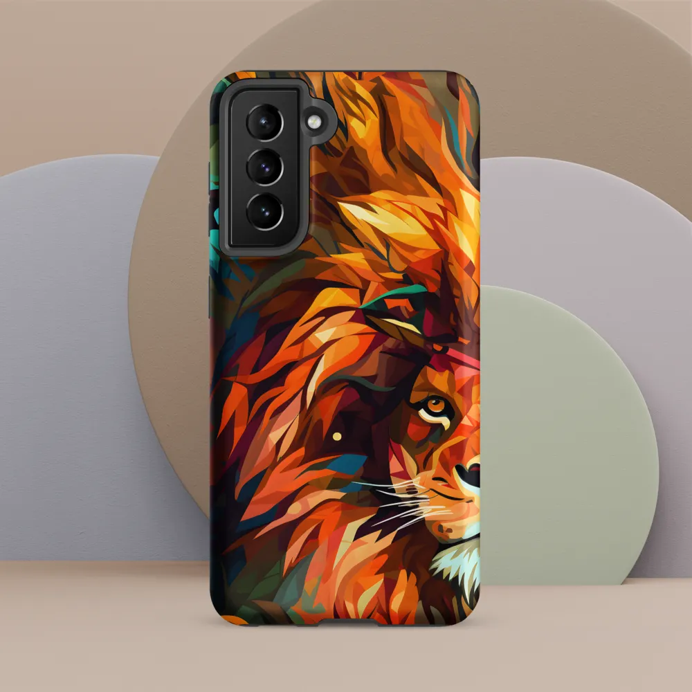 Majestic Gaze: The Polygonal Lion
