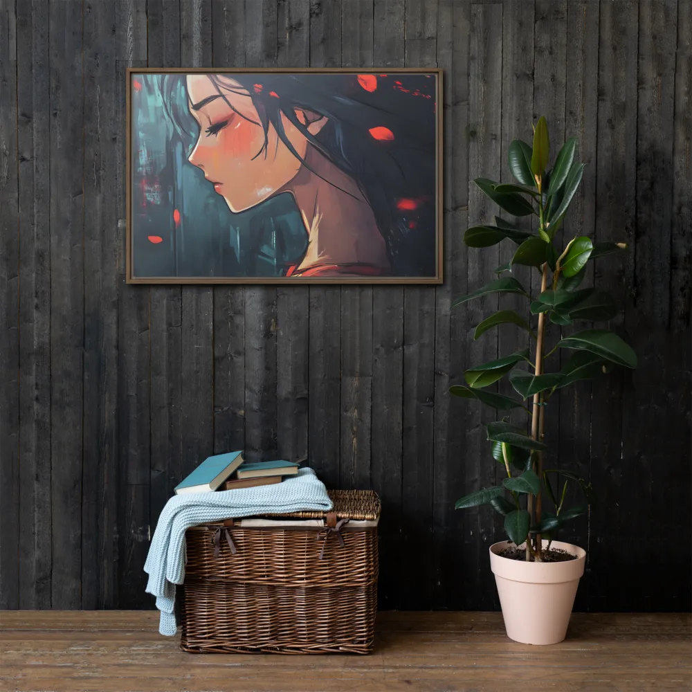 Whispers of Melancholy | Canvas with Brown Frame | 24″×36″