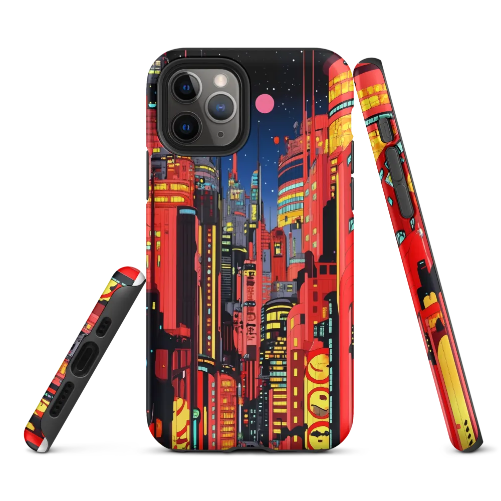 Neon Dreams: A Cyberpunk Cityscape | Phone Case |  11 Pro | Tough Case | Matte