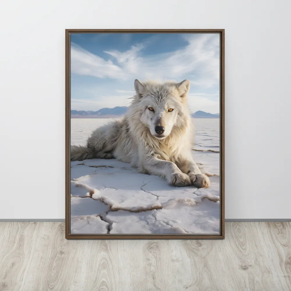 Guardian of the Salt Flats | Canvas with Brown Frame | 24″×32″