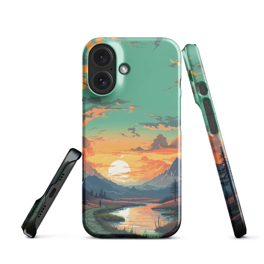 Tranquil Sunset Over the Majestic Mountains | Phone Case |  16 | Snap Case | Glossy