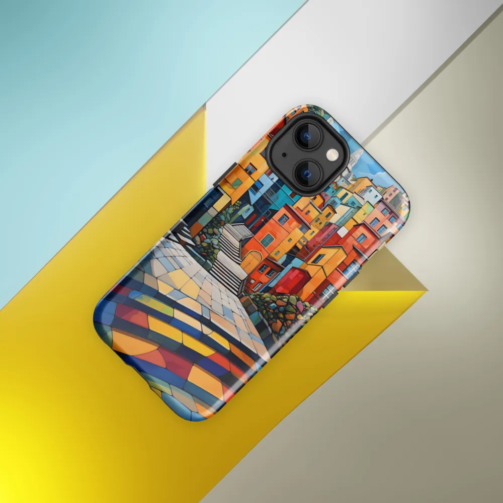 Vibrant Village: A Cubist Journey