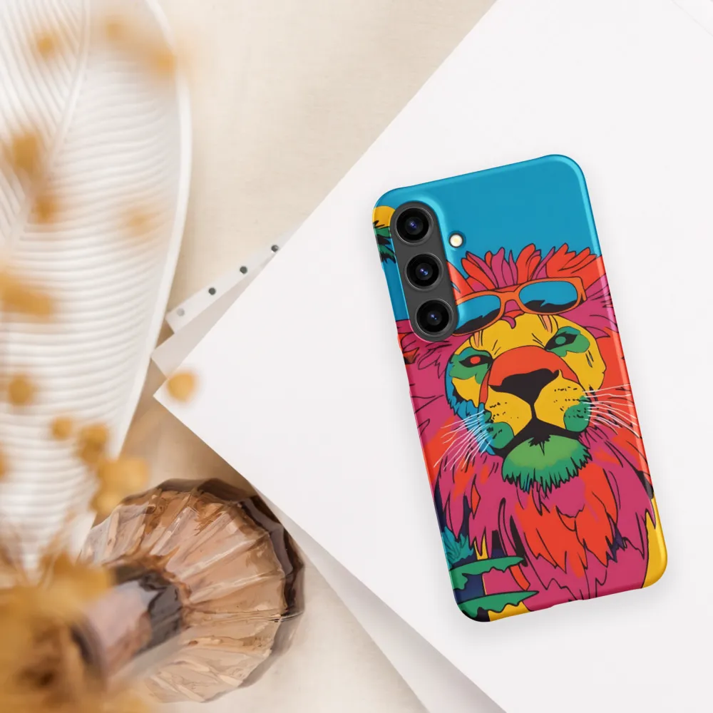 Lion with Sunglasses: A Vibrant Tropical Portrait