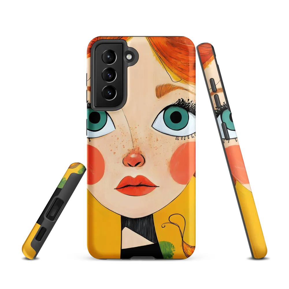 Whimsical Portrait of a Girl | Phone Case |  S21 | Tough Case | Matte