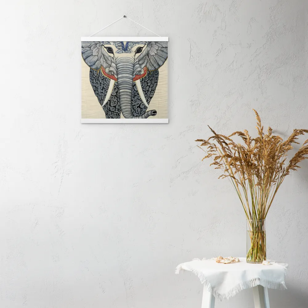Majesty of the Elephant | Poster With White Wood Hanger | 16″×16″