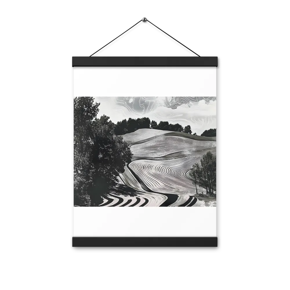 Fields of Serenity | Poster With Black Wood Hanger | 12″×16″