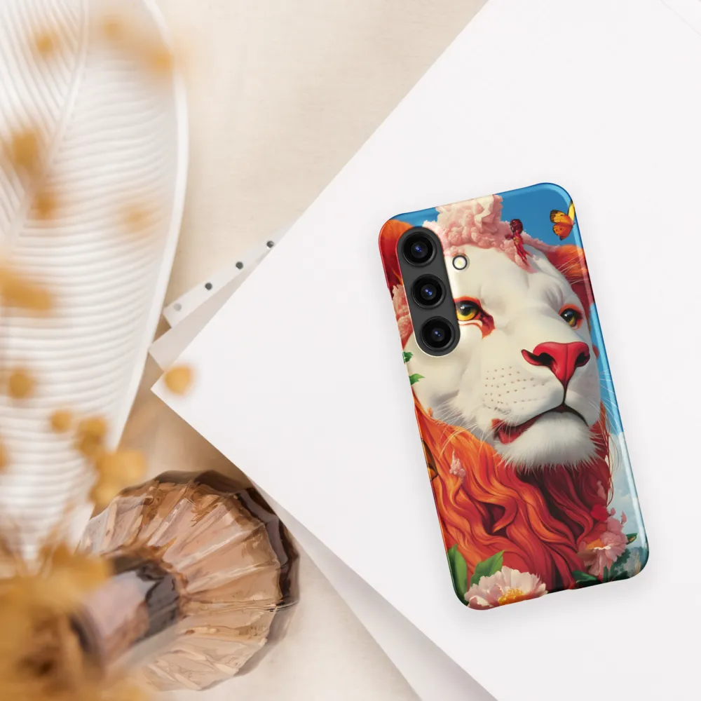 Majestic Lion Amidst Floral Splendor