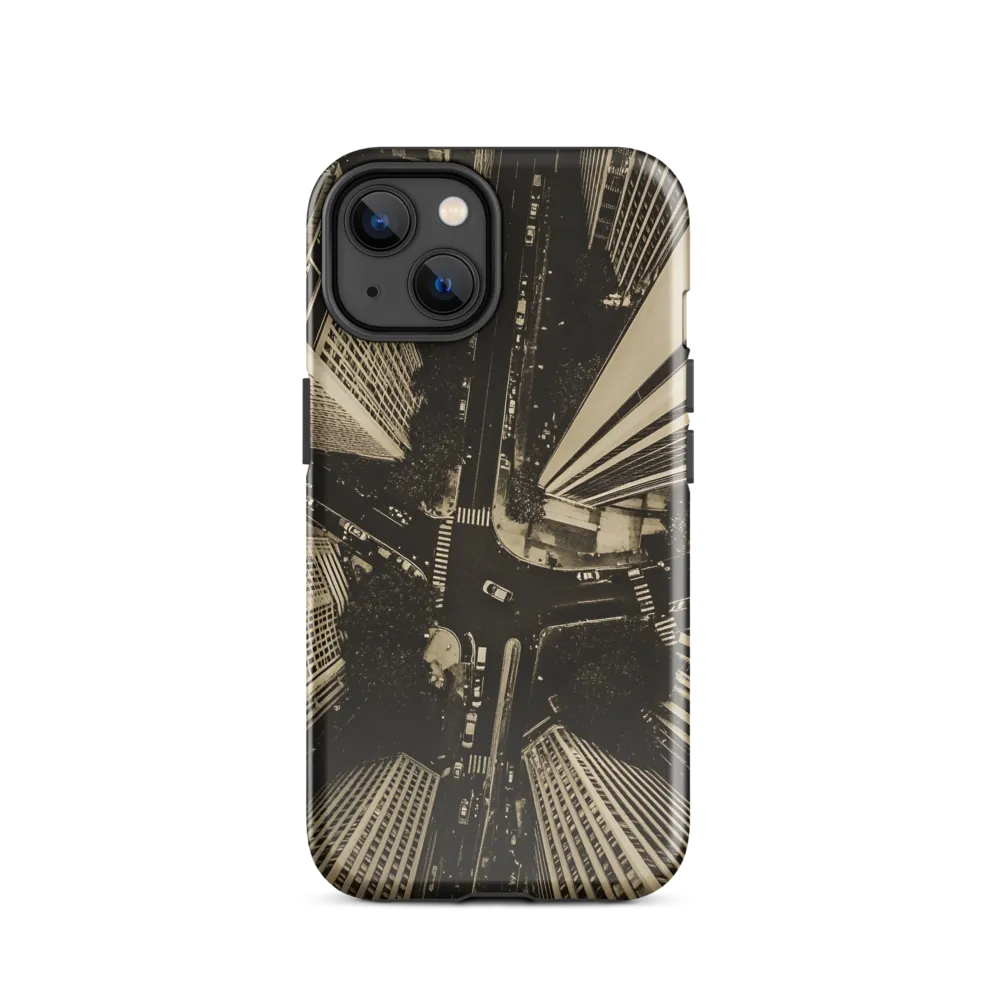 Urban Symphony: Aerial Perspective of City Life | Phone Case |  14 | Tough Case | Glossy