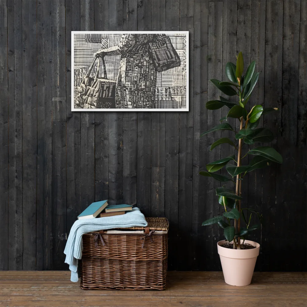Urban Reflections: A Shopping Narrative | Canvas with White Frame | 20″×30″