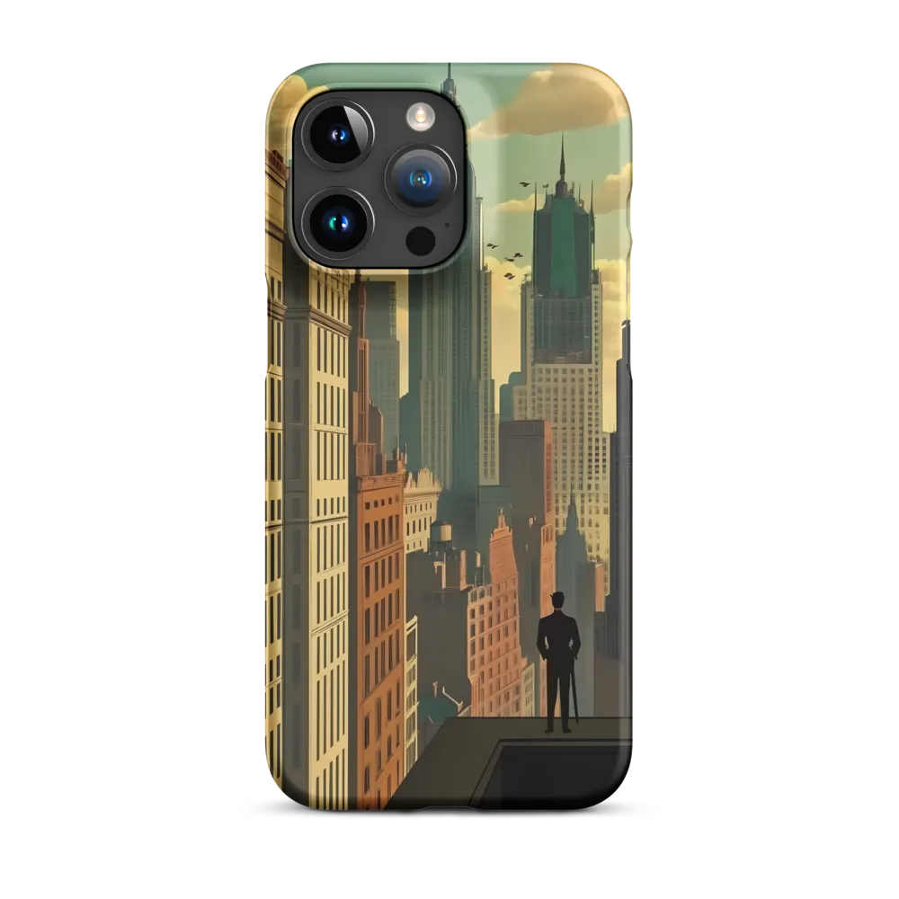 Urban Dreams: A Silhouette in Art Deco Cityscape