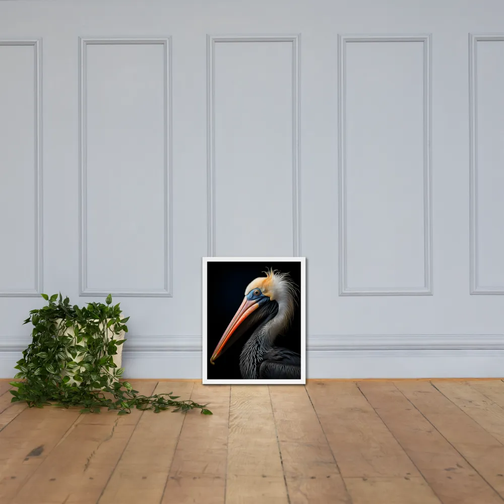 Majestic Portrait of a Pelican | Poster with White Frame | 16″×20″