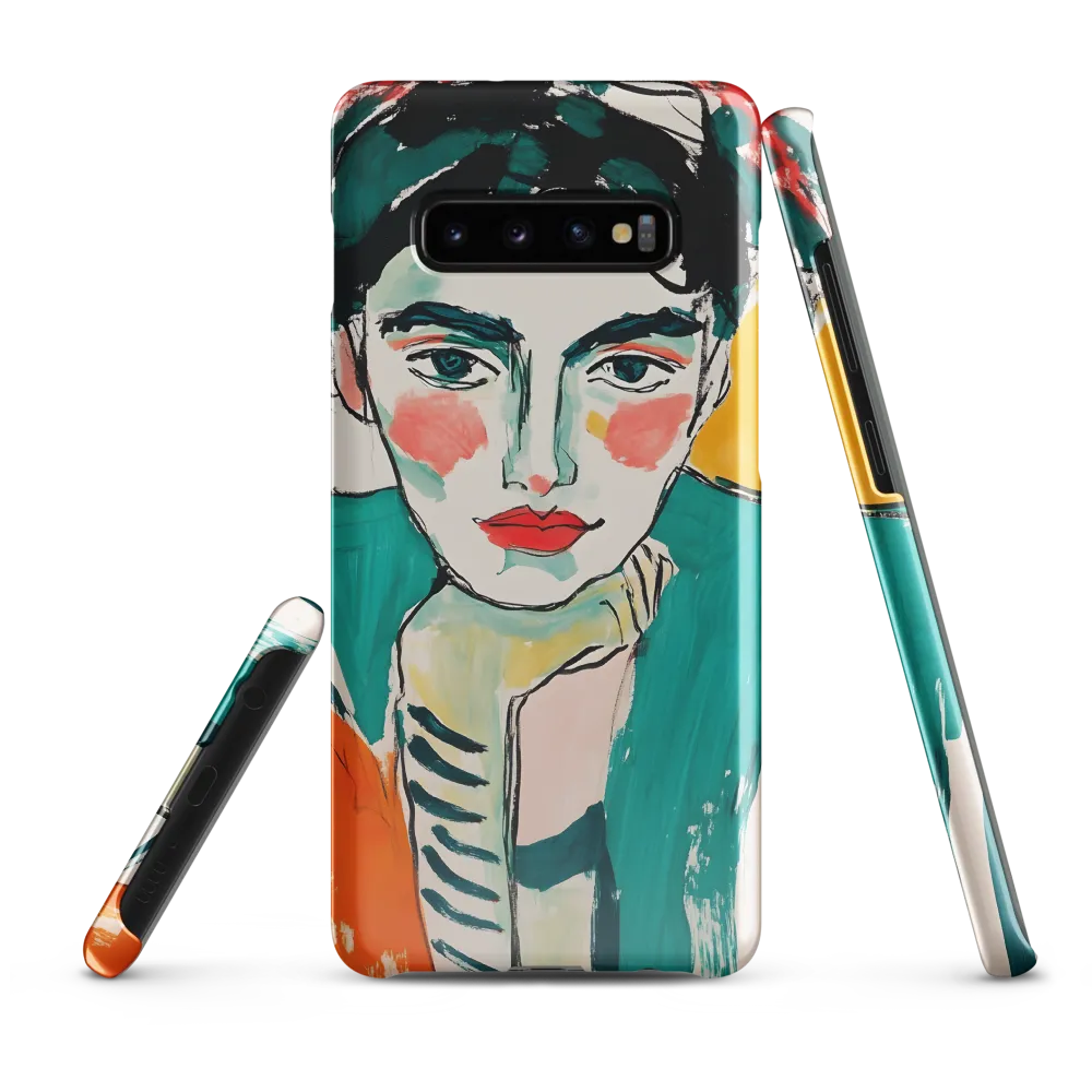 Contemplative Portrait in Bold Hues | Phone Case |  S10 Plus | Snap Case | Glossy