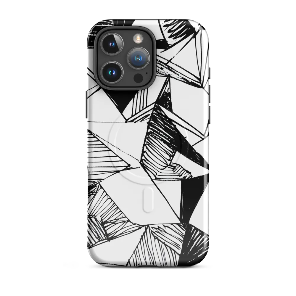 Dynamic Geometry in Ink | Phone Case |  16 Pro Max | MagSafe® Tough Case | Glossy