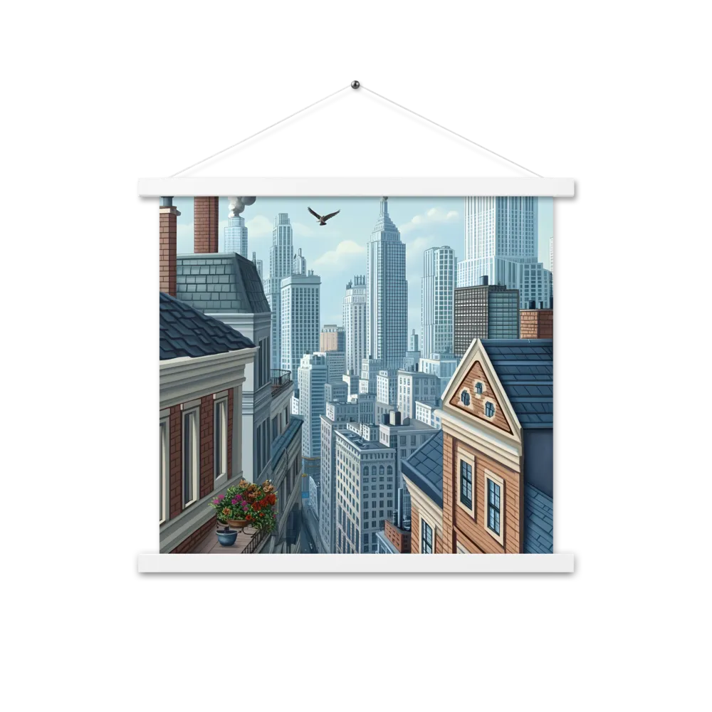 Urban Symphony | Poster With White Wood Hanger | 18″×18″