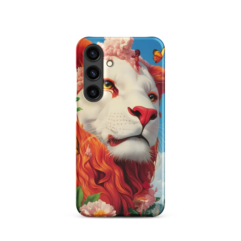 Majestic Lion Amidst Floral Splendor