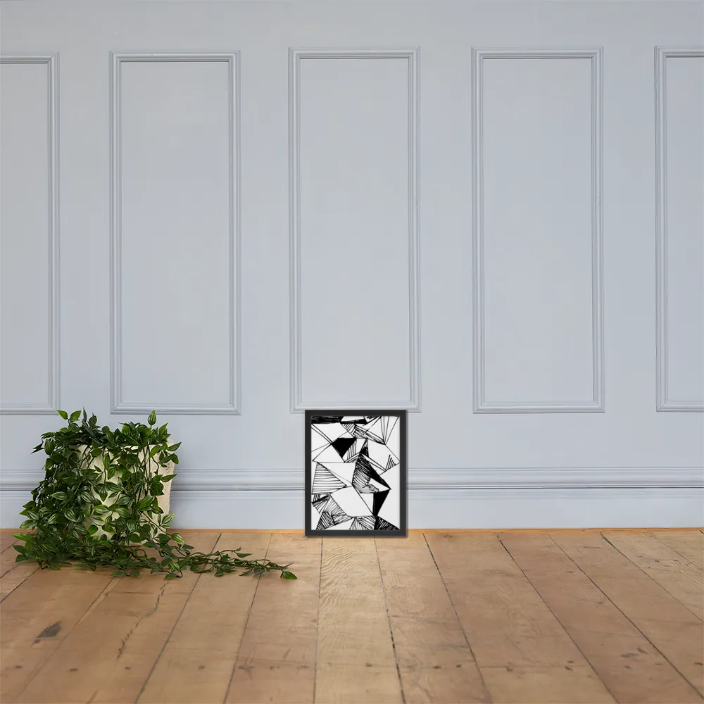 Dynamic Geometry in Ink | Poster with Black Frame | 11″×14″