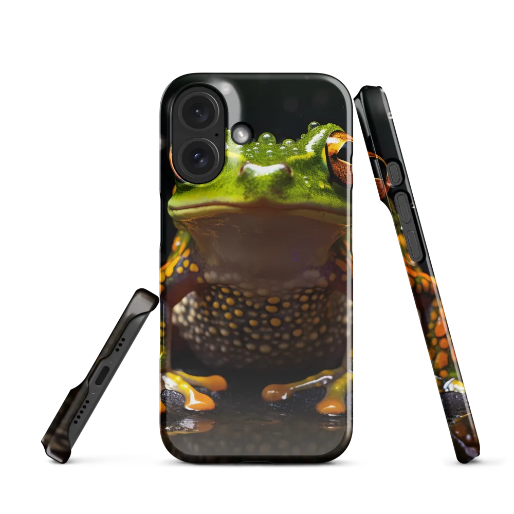 Emerald Elegance: The Frog in Focus | Phone Case |  16 | Snap Case | Glossy