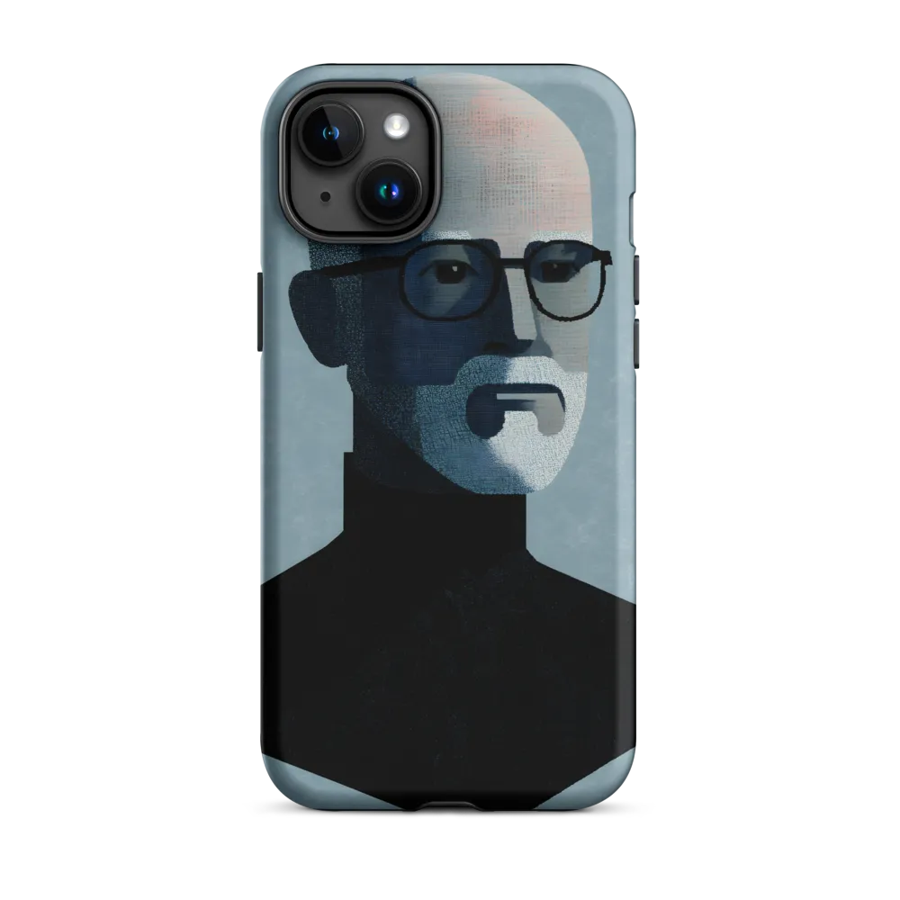 Minimalist Portrait of a Modern Man | Phone Case |  15 Plus | Tough Case | Matte